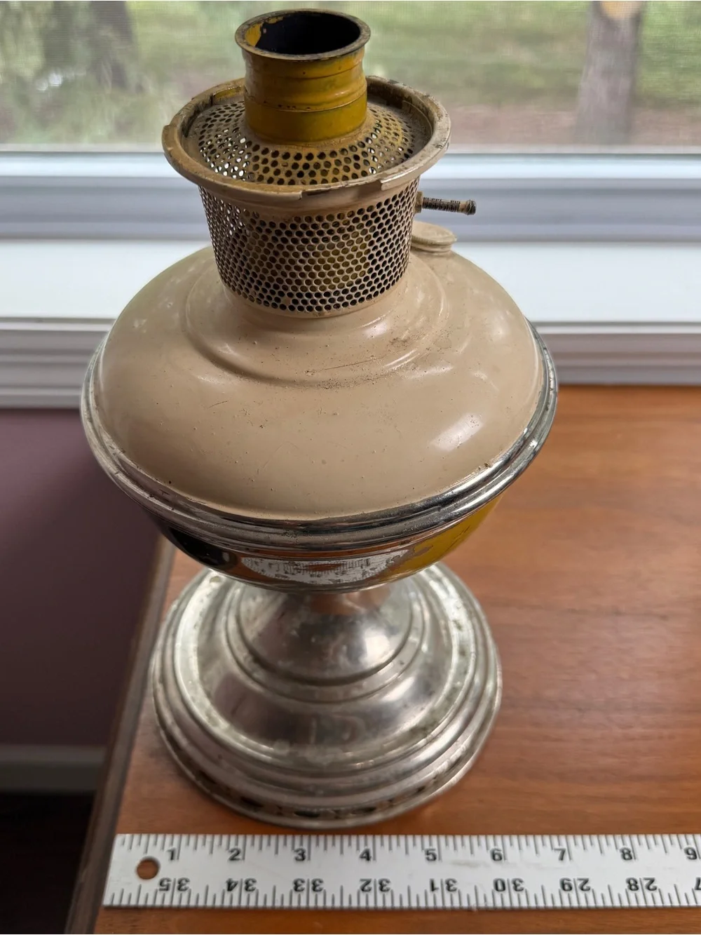Vintage Aladdin Oil Lamp Kerosene Yellow & Silver No Chimney Homesteadin Prairie